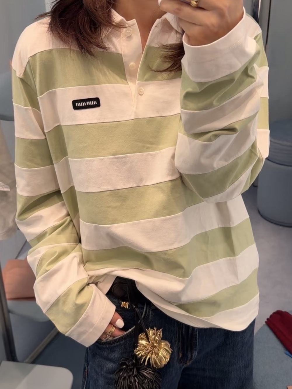 Miu Miu Striped jersey polo shirt It36 - Picture 6 of 6